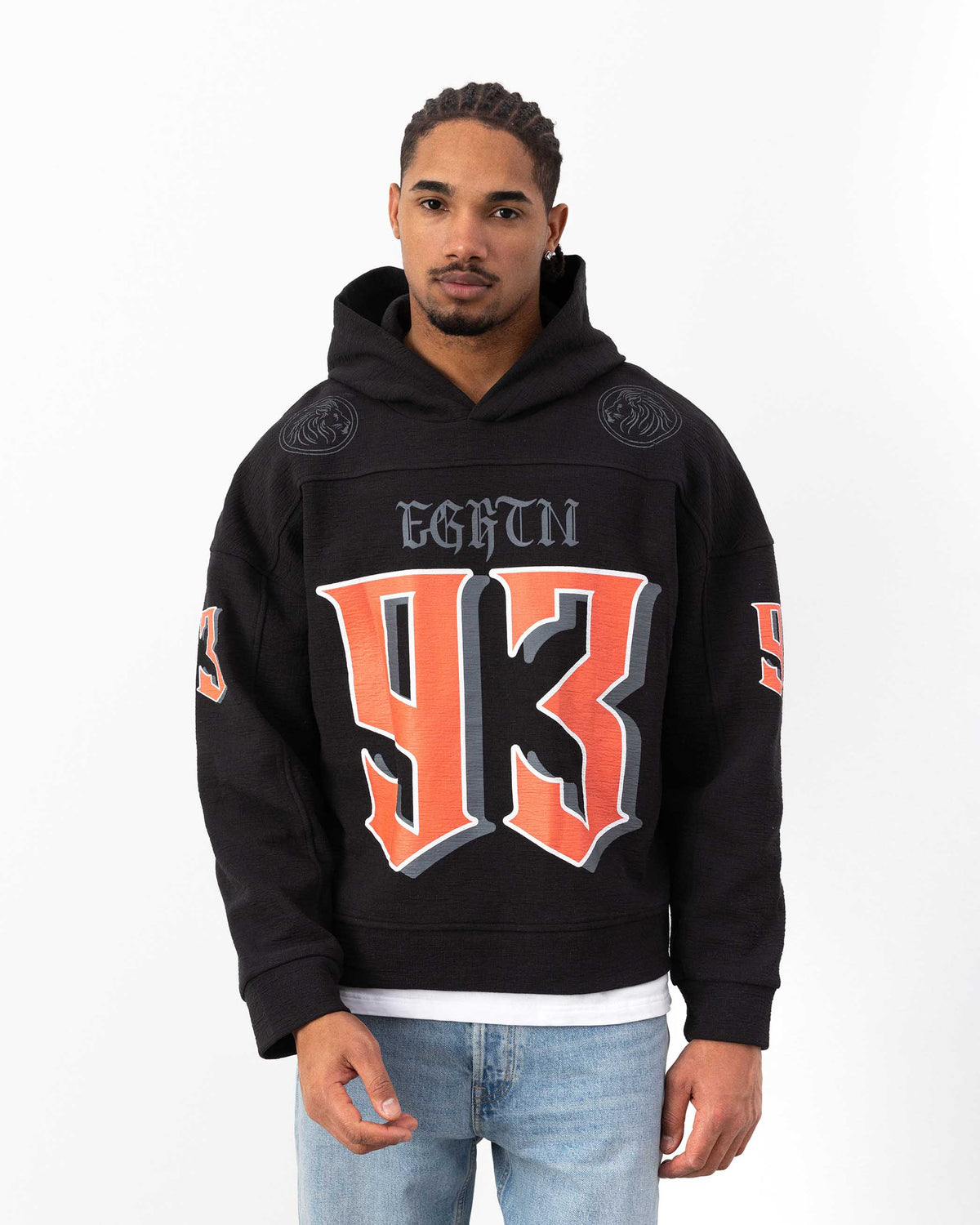 93 Printed Hoodie Black