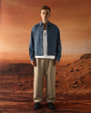 Buttoned Plaid Jacket Blue