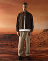 Buttoned Textured Jacket Brown