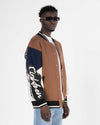 WhyNot Striped College Jacket Brown