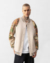 Digitally Printed Varsity Jacket Beige