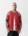 Digitally Printed College Jacket Burgundy