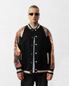 Digitally Printed Varsity Jacket Black