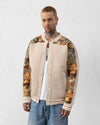 72 Embroidered Varsity Jacket with Trim Beige