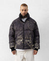 City Print Digital Puffer Jacket Black