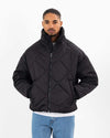 Stone Beaded Puffer Jacket Black