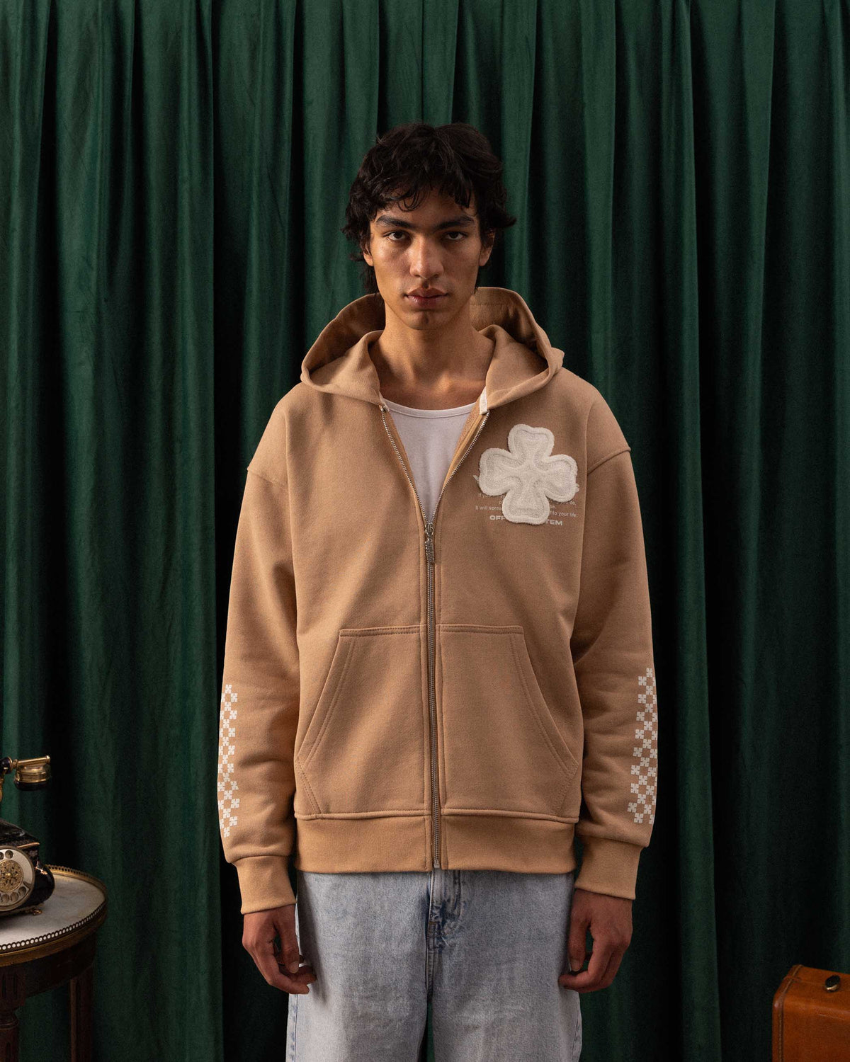 Yonca Zip-Up Sweatshirt Brown