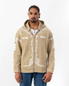 4-Panel Zippered Camel Sweatshirt