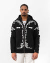 4-Needle Stitched Zippered Sweatshirt Black