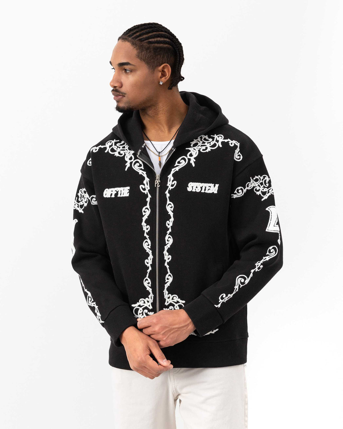 4 Süzeneli Fermuarlı Sweat Siyah - FR-7611