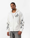 FearNone Zippered Ecru Sweatshirt with Hood