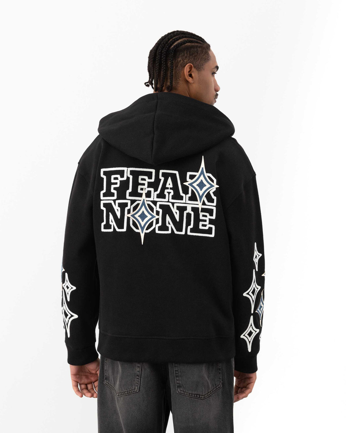 FearNone Süzeneli Fermuarlı Sweat Siyah - FR-7612