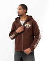 Star Patterned Zippered Sweatshirt Brown