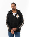 Star Embellished Zip-Up Sweatshirt Black