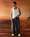 Wide-Pleated Balloon-Fit Trousers Anthracite