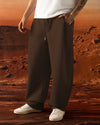 Wide Pleated Balloon Fit Trousers Brown