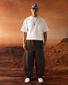 Double Pleated Balloon Fit Trousers Brown