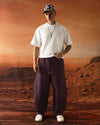 Double Button Balloon Fit Trousers Purple
