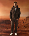 Brown Detached Vest Scuba Tracksuit Set