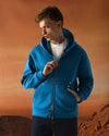Double Pocket Scuba Hoodie Blue