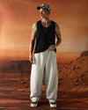 Paneled Balloon Fit Trousers Grey