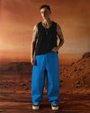 Color-Block Balloon Fit Trousers Blue