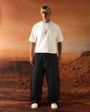 Black Paneled Balloon Fit Trousers