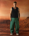 Panelled Balloon Fit Trousers Green