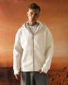 Ecru Scuba Hoodie with Mask and Double Pockets