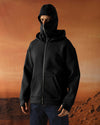 Masked Double Pocket Scuba Hoodie Black