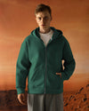 Masked Double Pocket Scuba Hoodie Green