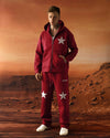 Star Embroidered Scuba Tracksuit Red