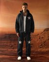 Star Embroidered Scuba Tracksuit Black