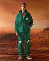 Star Embroidered Scuba Tracksuit Green
