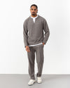 Collar Detail Knit Set Grey