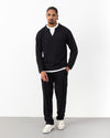 Collar Detail Knitwear Set Black