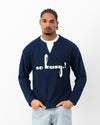 SoBusy Embroidered Knitwear Navy Blue