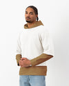 Double-Layer Hooded Knit White