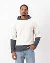 Double-Layer Hooded Knit Gray
