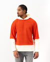 Double Layer Hooded Knit Orange