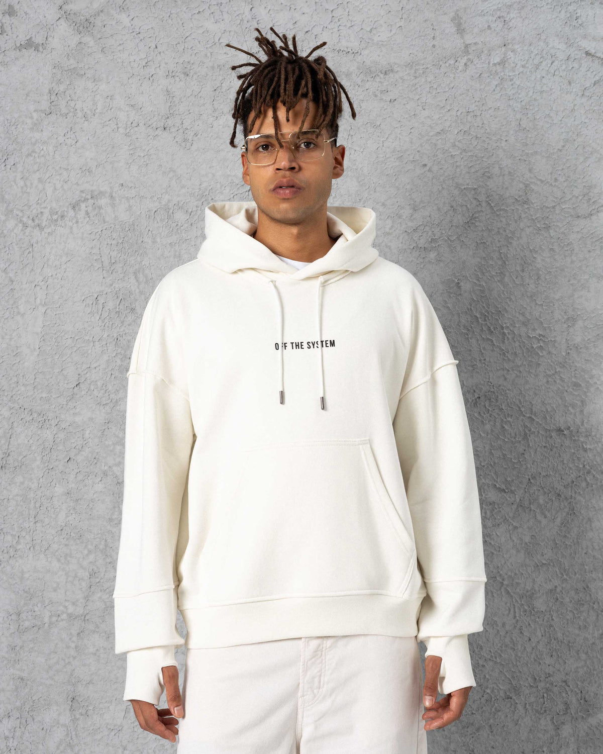 Thumb Hole Hoodie Ecru