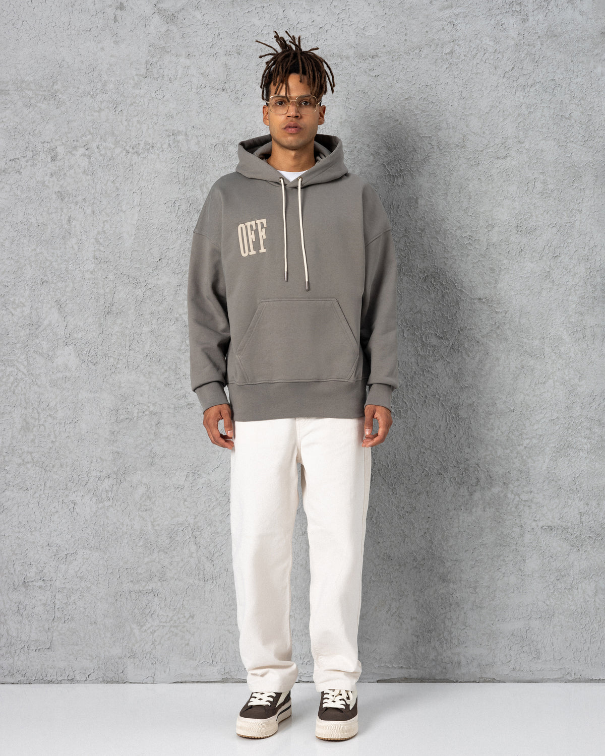 Off Embroidered Hoodie Anthracite