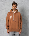 Off Nakışlı Hoodie Kahverengi