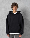 Wide Collar Hoodie Black