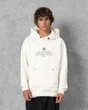 Snap-Button Trimmed Hoodie Ecru