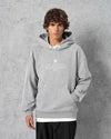 Snap-Button Trimmed Hoodie Grey