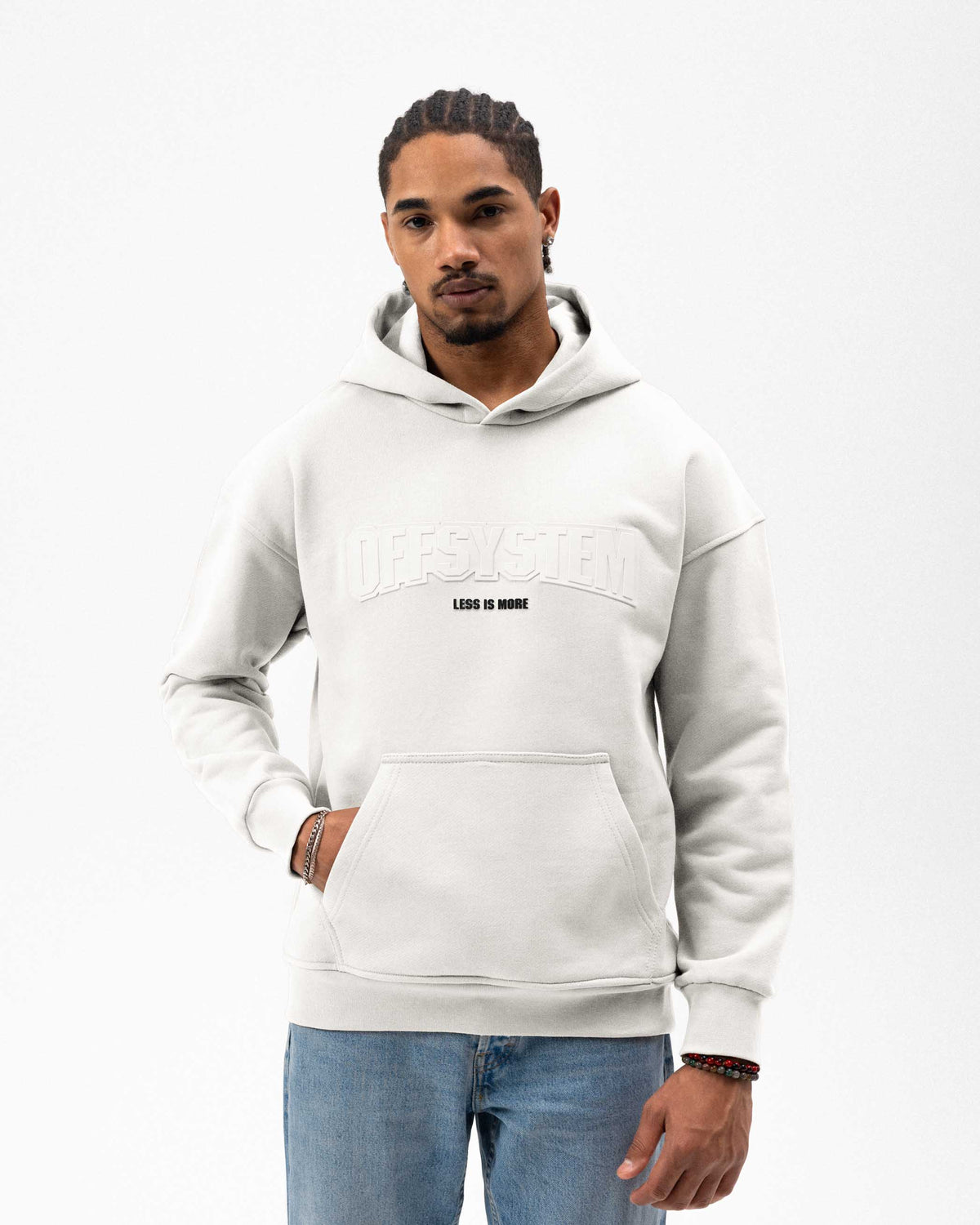 Injection Printed Hoodie White