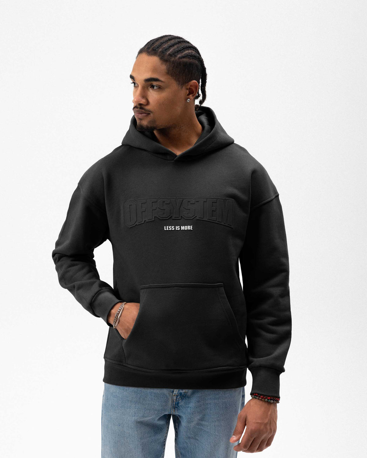 Enjeksiyon Baskılı Hoodie Siyah