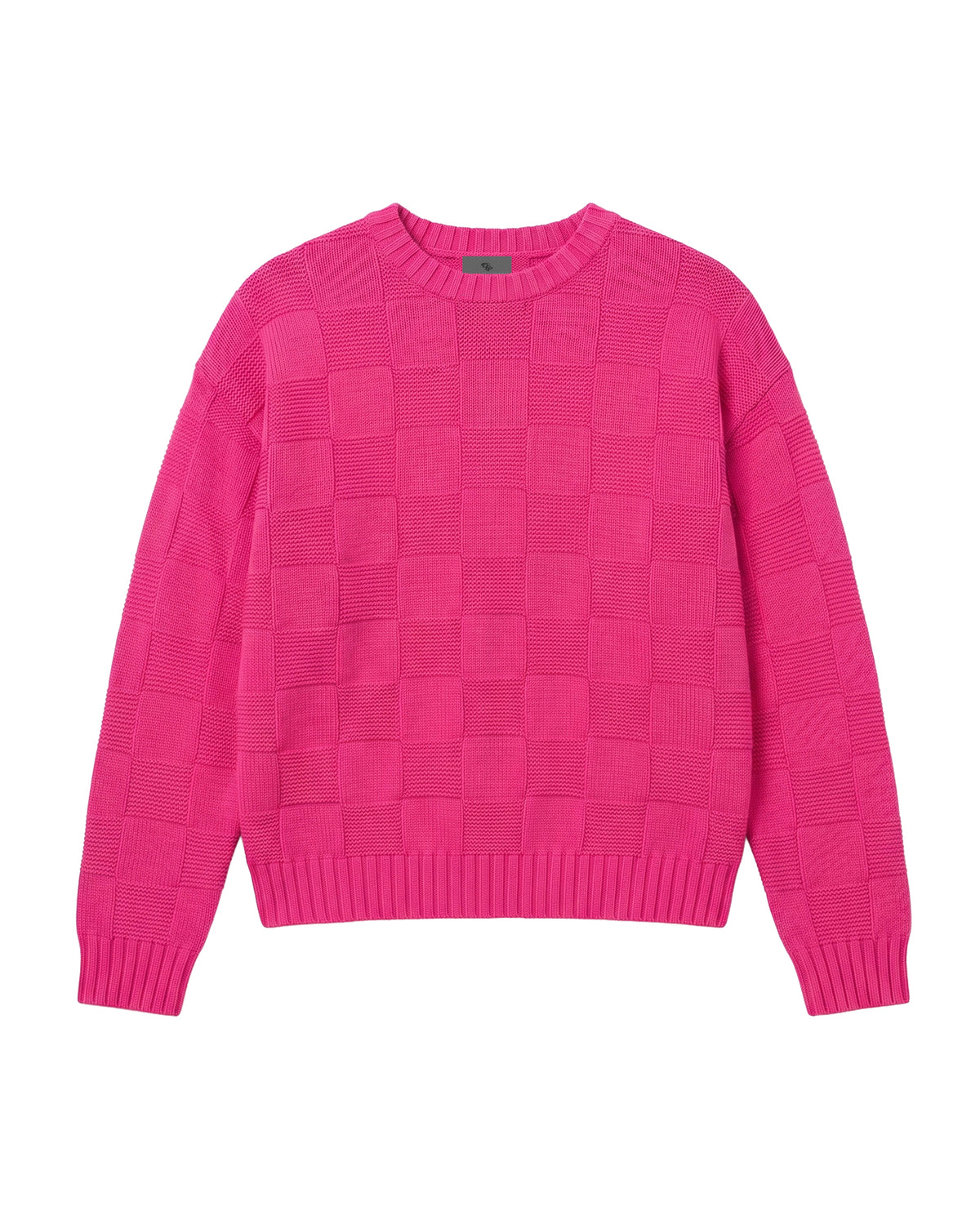 Kare Desenli Triko Pembe - TR-9766