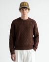 Brown Striped Knit Sweater